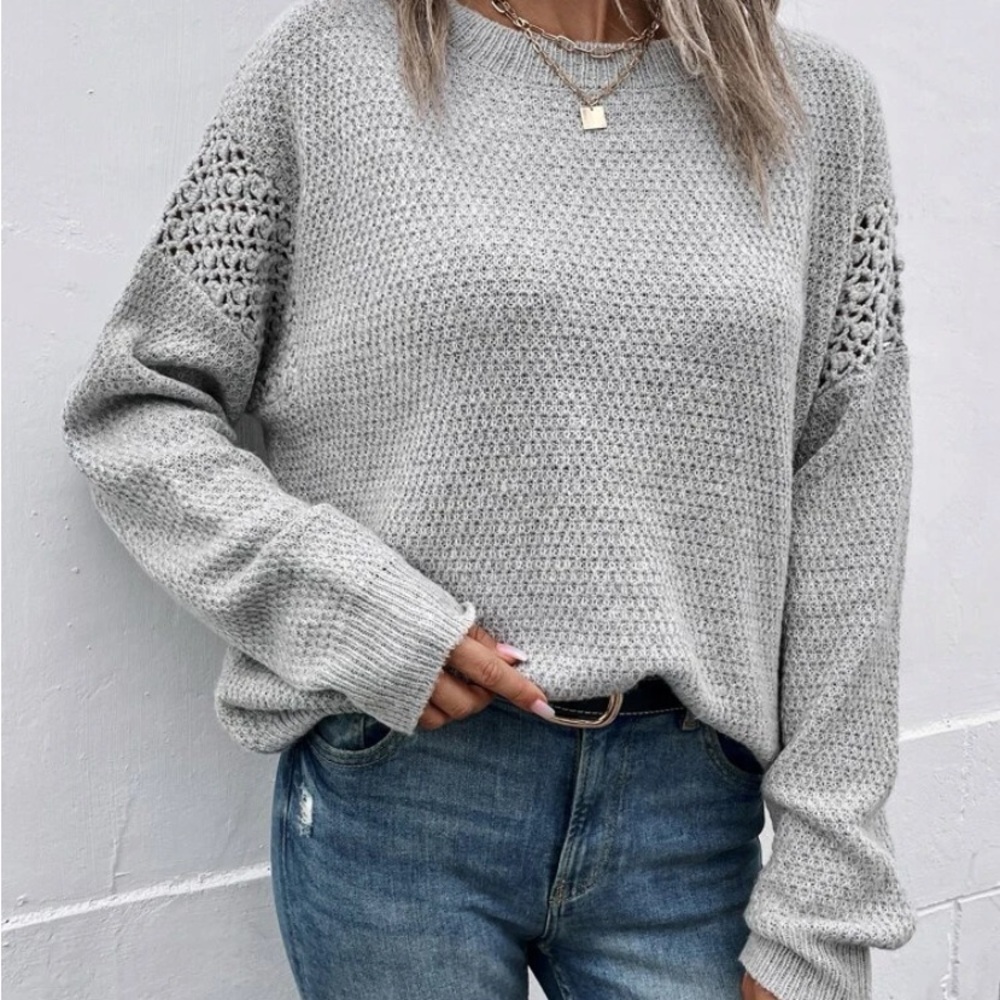 New gray knit sweater